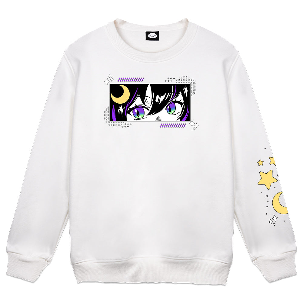 Destiny Moon Shining Stars White Crewneck