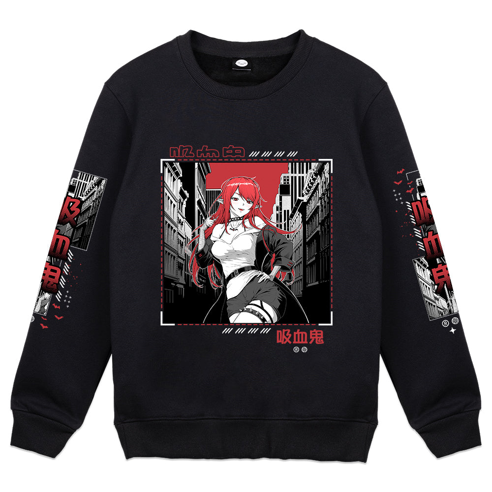 HysteriaV Crimson Skyline Crewneck
