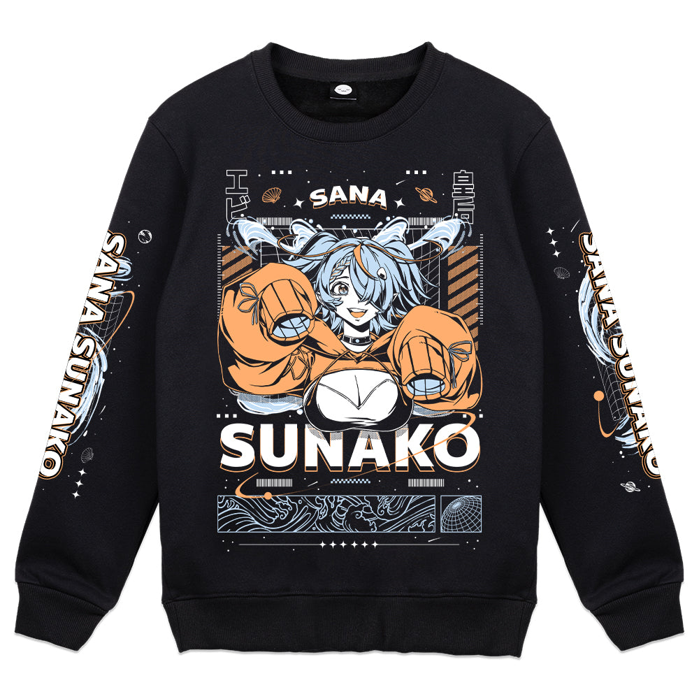 Sana Sunako "Galactic Empress" Crewneck - Black