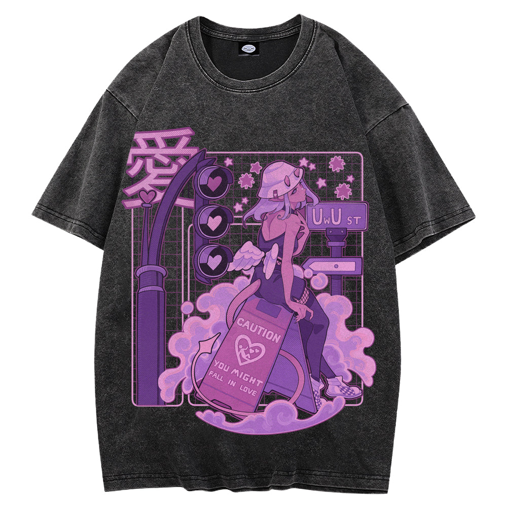 LUCIDIT.Y UwU St Acid Wash T-Shirt