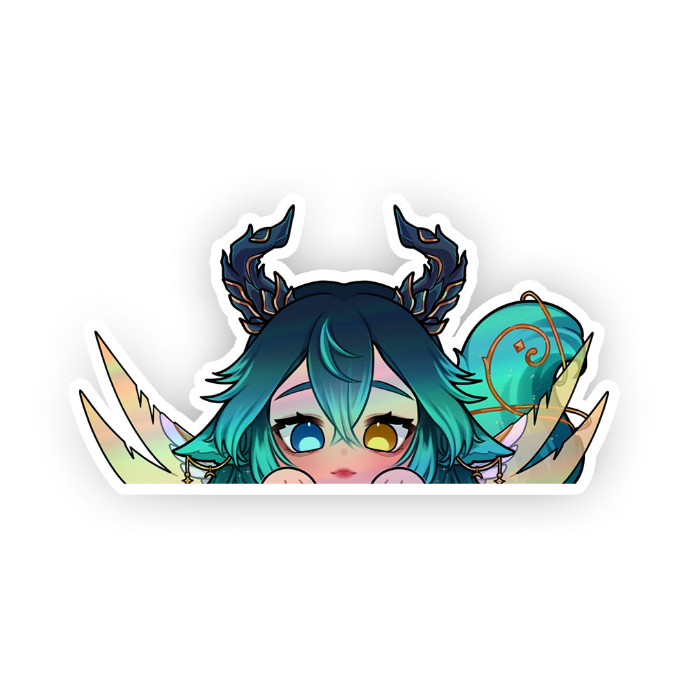 LilMoochi Guardian Peek 5" Holographic Sticker
