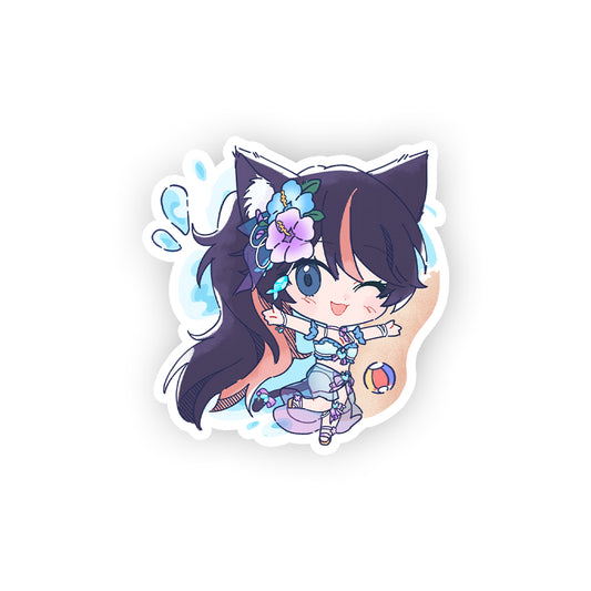 MariaLatte Chibi Beach Day Sticker