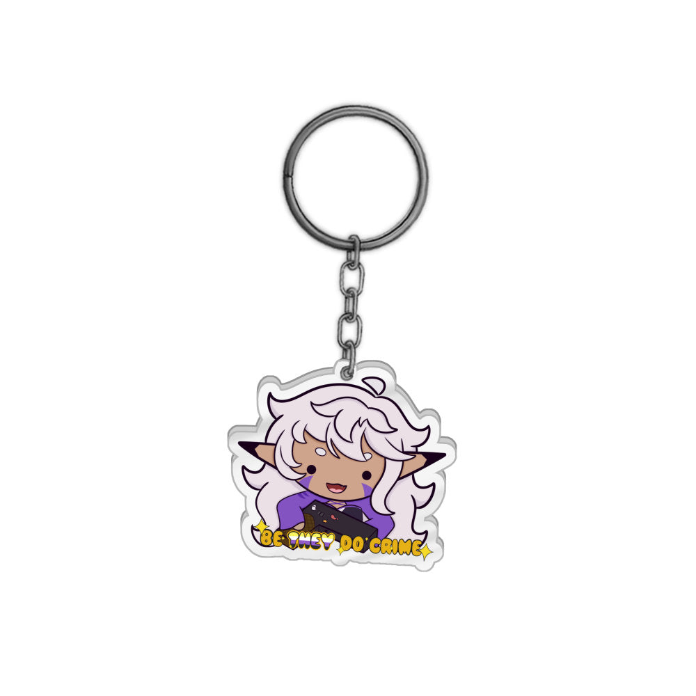 SlushieGhost "Be They Do Crime" Keychain