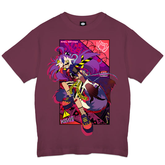 RaelRotten Undead Raccoon Dark Pink T-Shirt