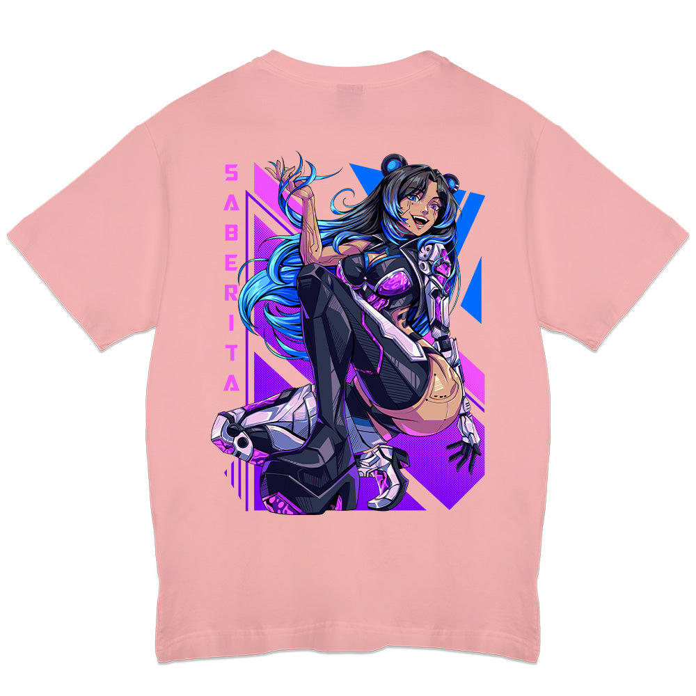 Saberita Cybernetic Panda T-Shirt Pink
