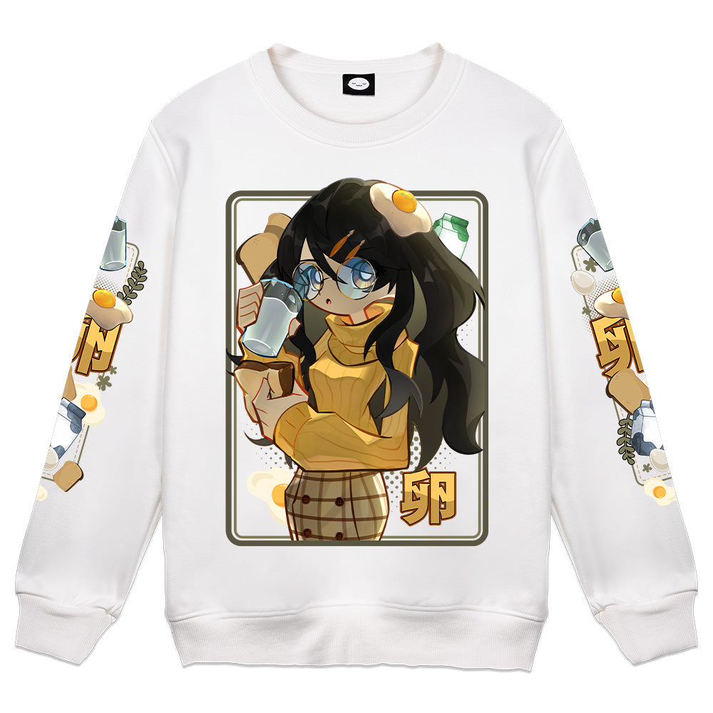 EggyTamagoki Breakfast Time White Crewneck