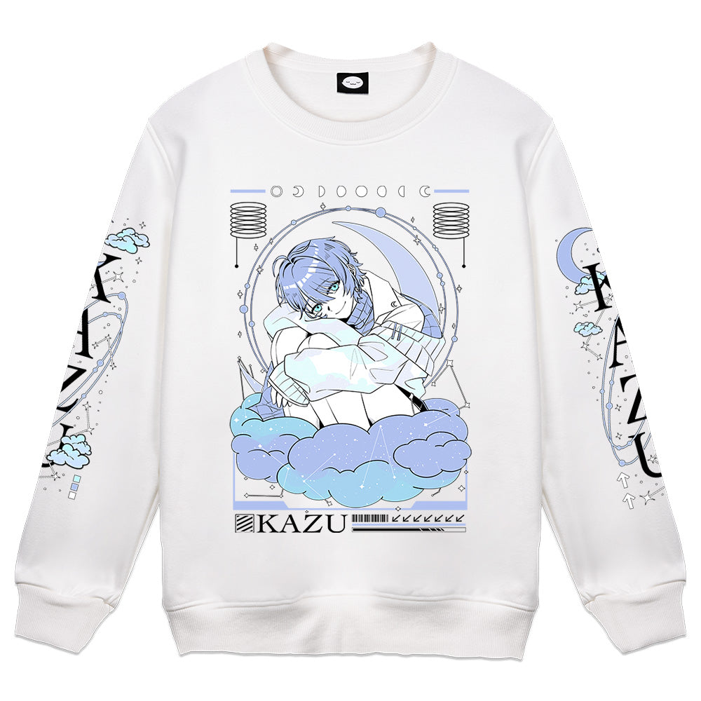 Kazu_x0 Moon Ethereal White Crewneck