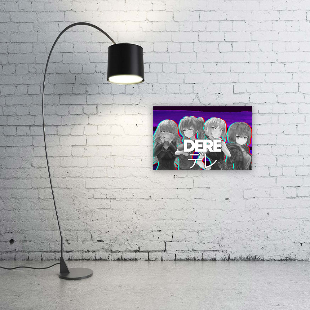 DERE Grayscale Theme Anime Poster