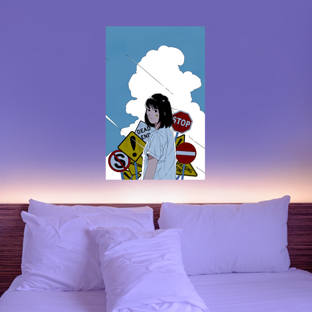 Sad Street Girl Anime Poster