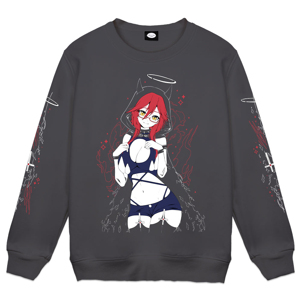 LuciBubz Slice of Hell Crewneck - Charcoal
