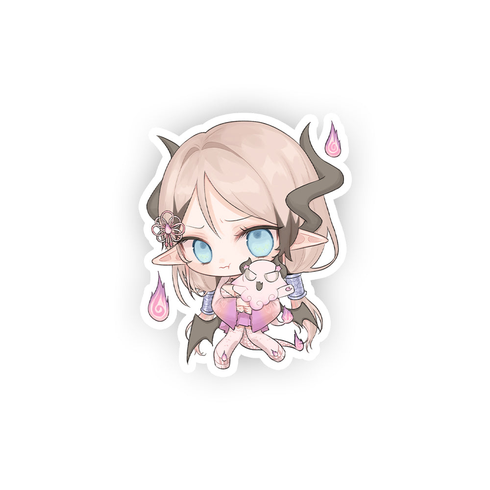 cheriyfu "Chibi Dragon Pout" Sticker