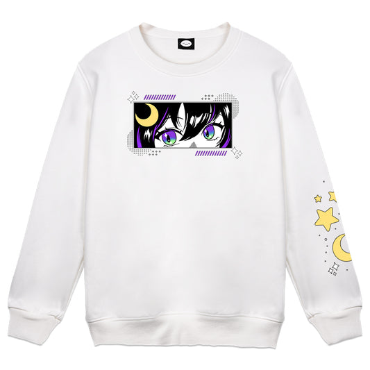 Destiny Moon Shining Stars White Crewneck