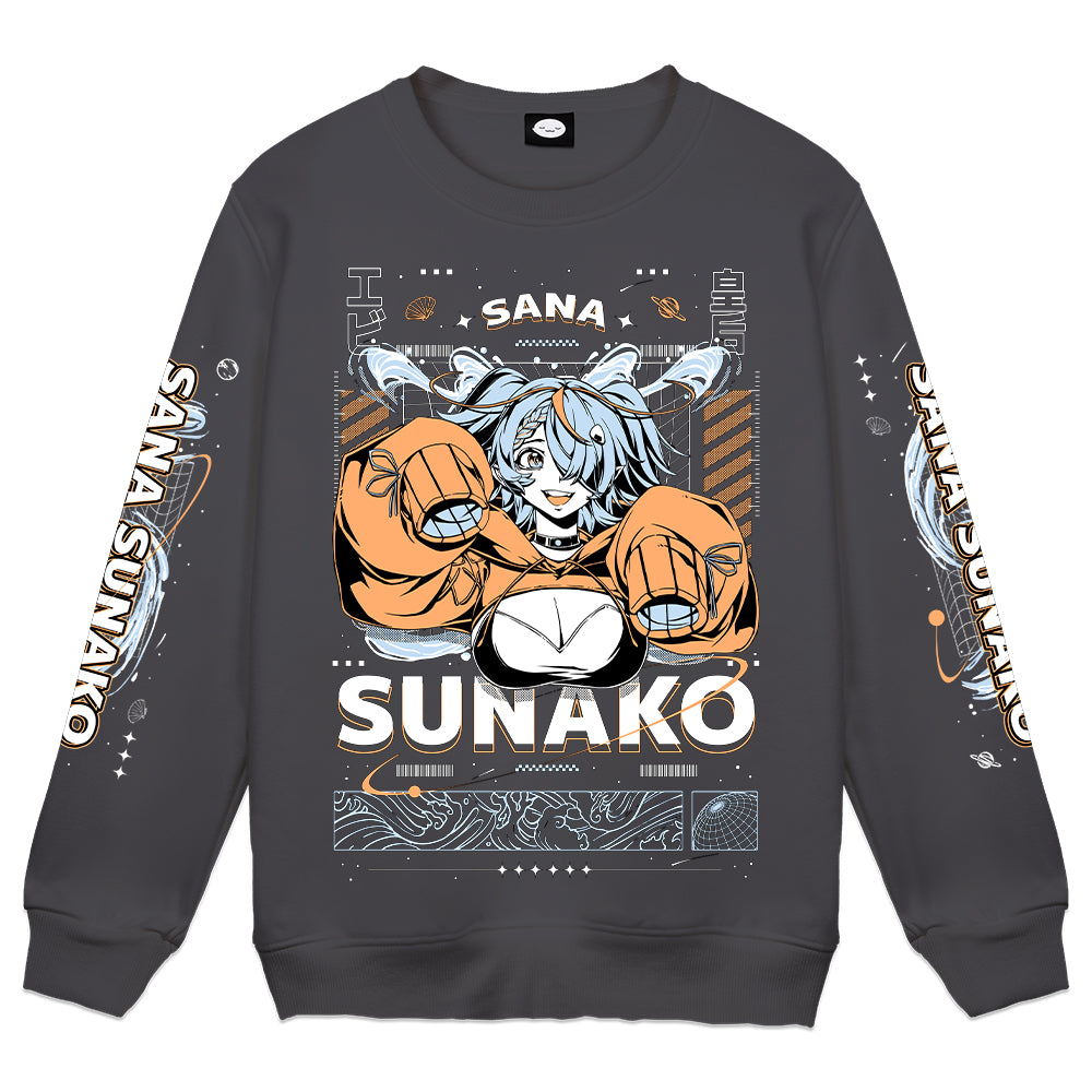 Sana Sunako "Galactic Empress" Crewneck - Charcoal