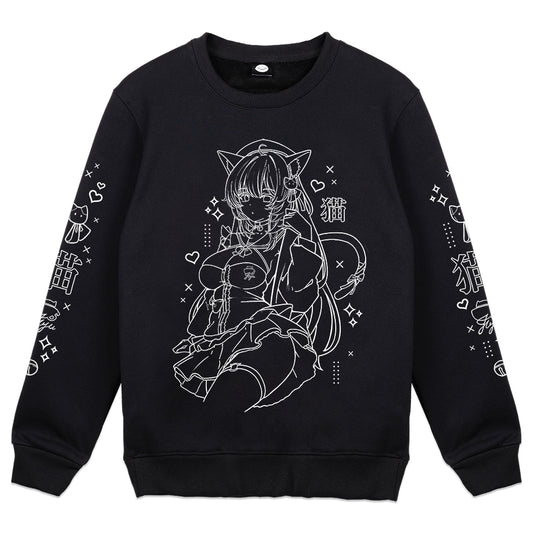 liljuju Sleepy Cat Crewneck