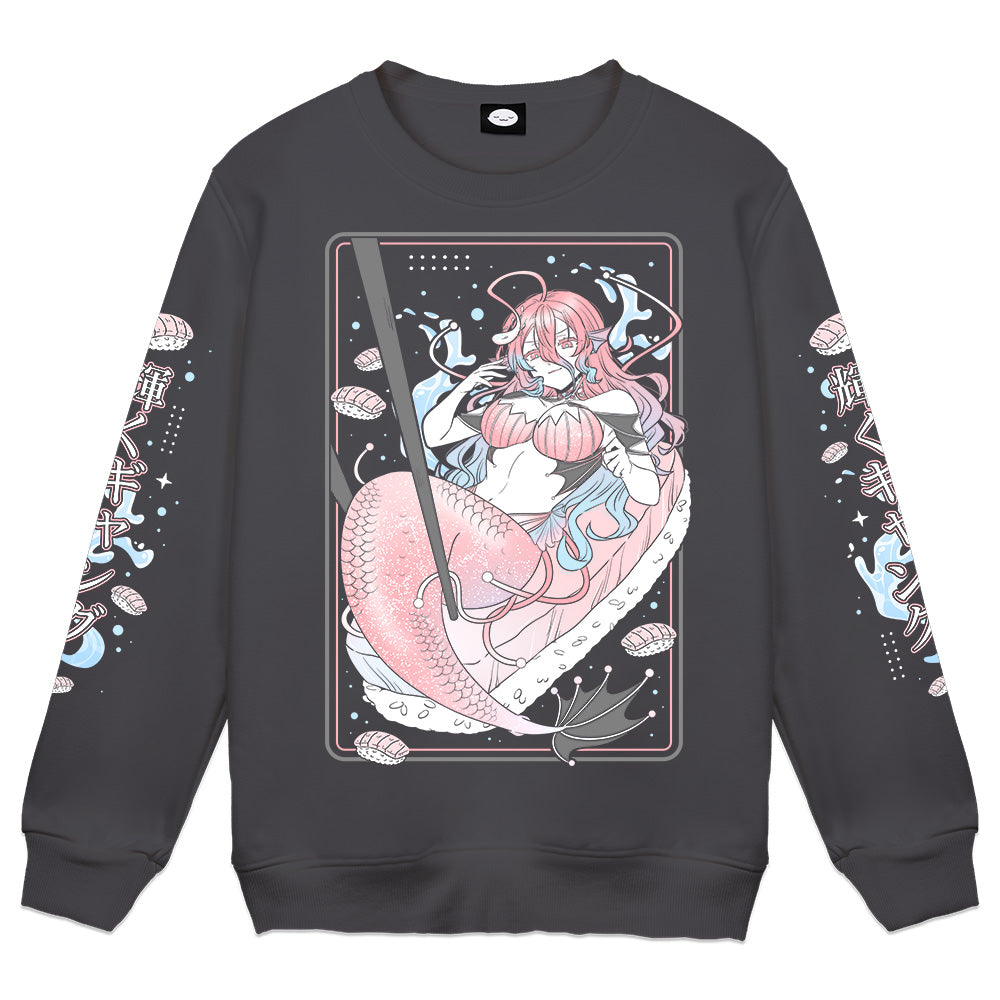 CinderellaVT "Cindy Sushi" Charcoal Crewneck