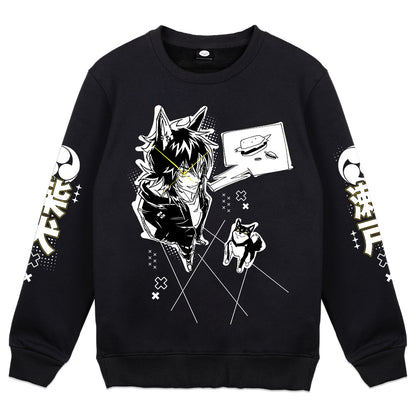 ShibaSeto "Burger" Black Crewneck