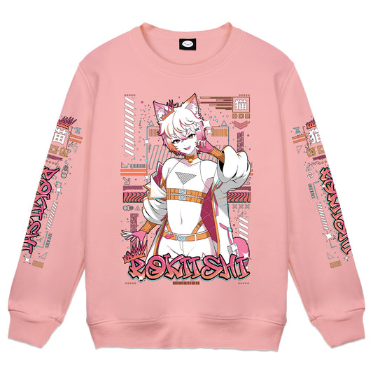Rokiishi "Silly Catboy" Pink Crewneck