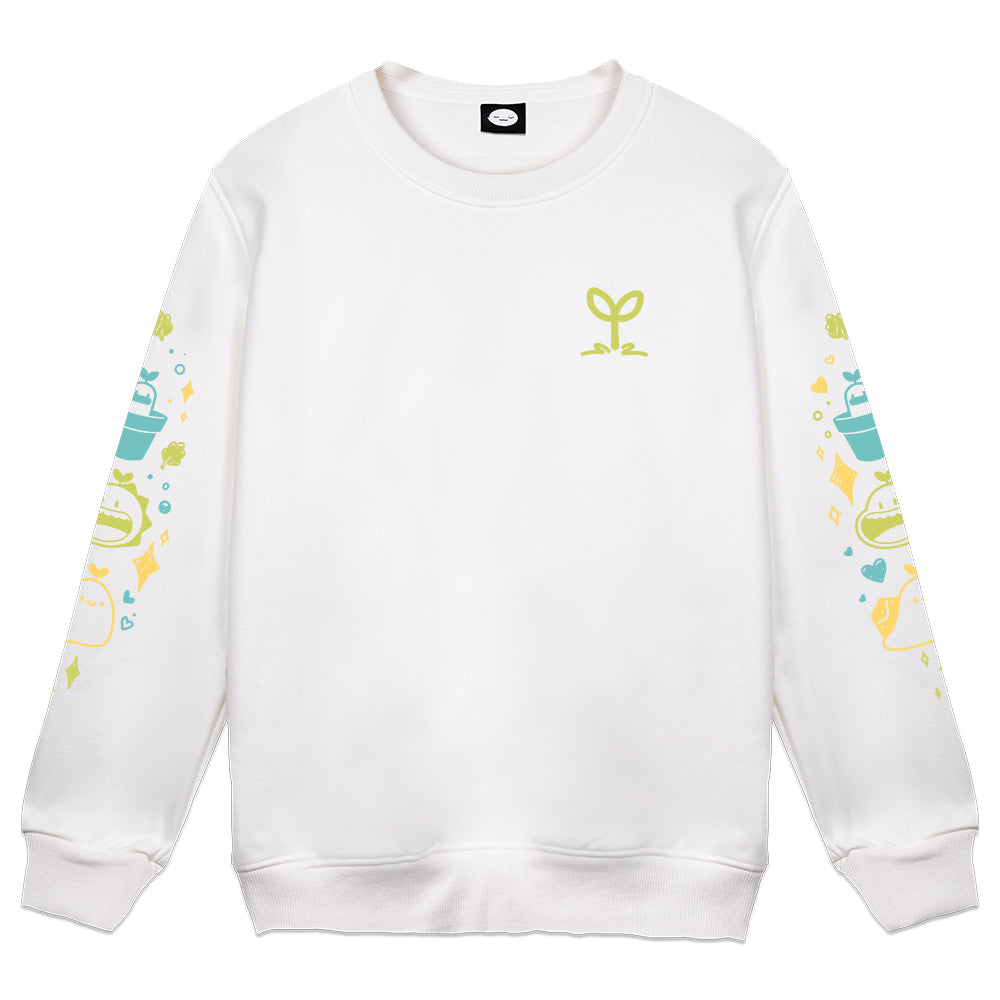 CookieTeaa 'Sprout' White Crewneck