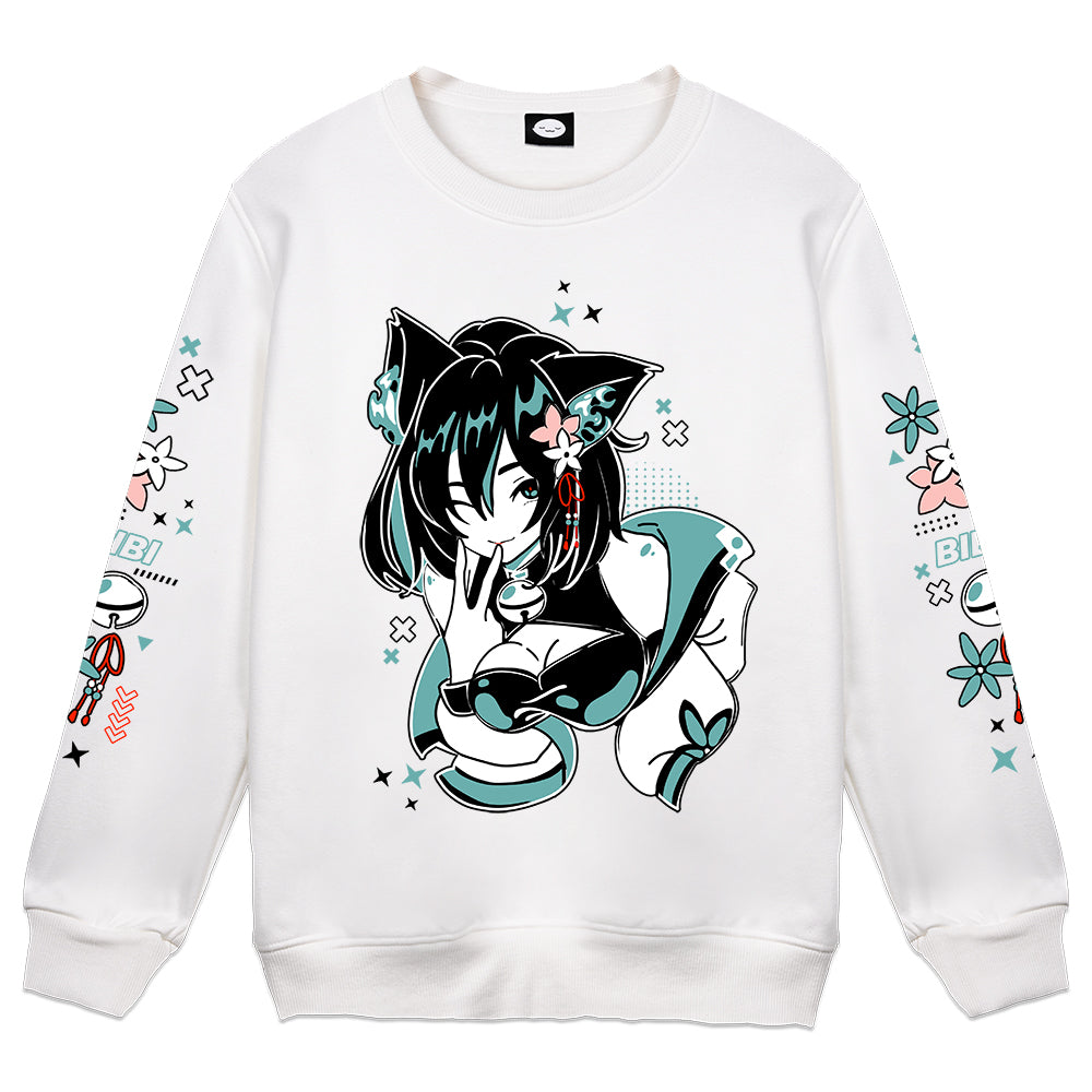 BIBI Sakura Selfie White Crewneck