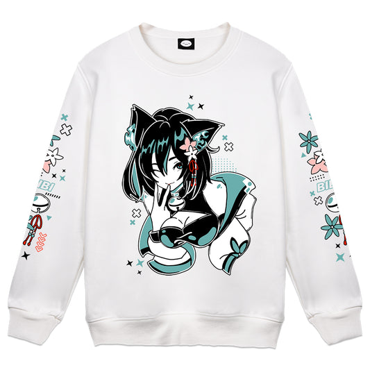 BIBI Sakura Selfie White Crewneck