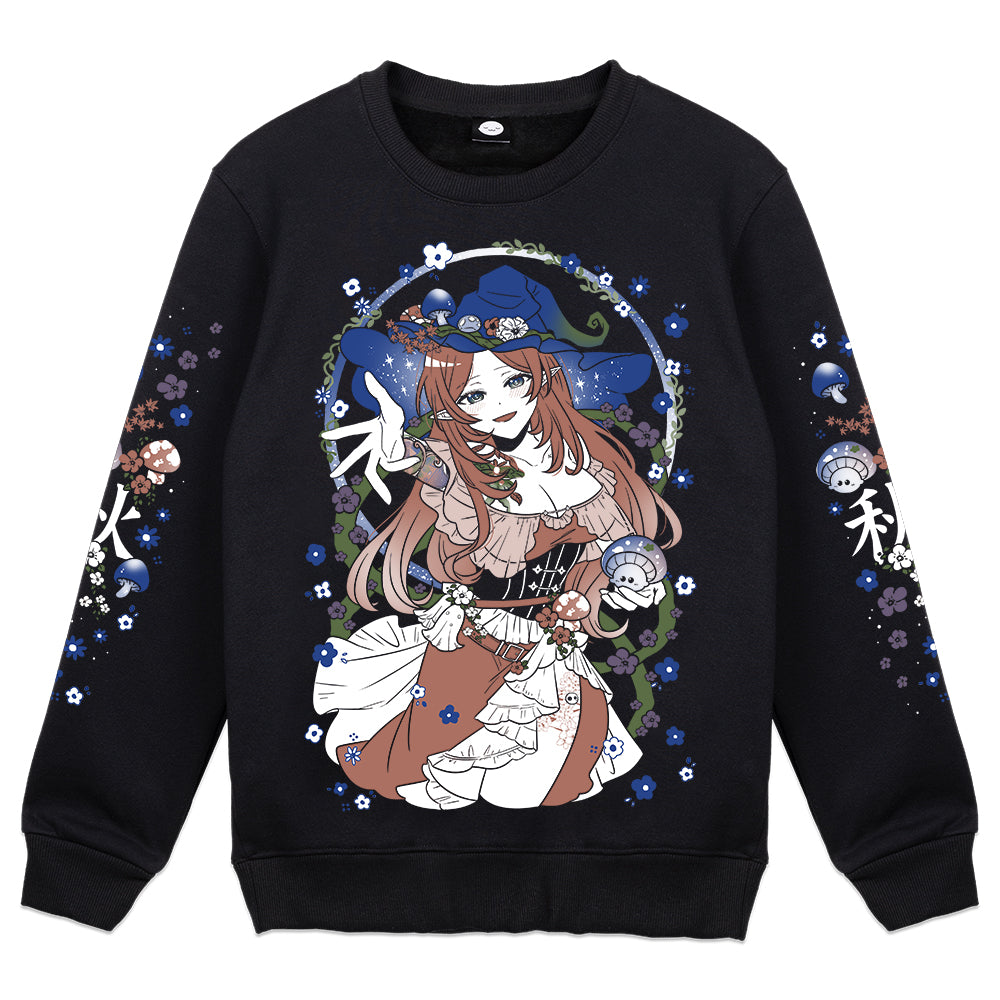 RedAutumnOwl "Mushroom Witch" Crewneck