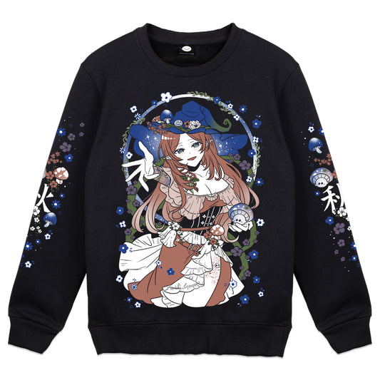 RedAutumnOwl "Mushroom Witch" Crewneck