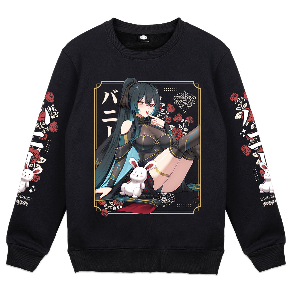 Tenebria Rose Bun and Roses Crewneck