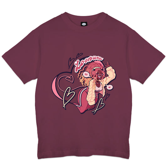 LOVMURA Lov and Heartbreak Dark Pink T-Shirt