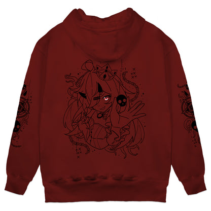PixyWixy "Demon Core" Hoodie - Dark Red