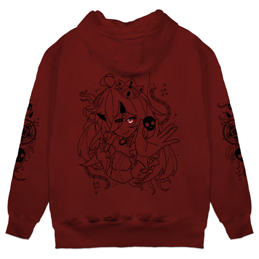 PixyWixy "Demon Core" Hoodie - Dark Red
