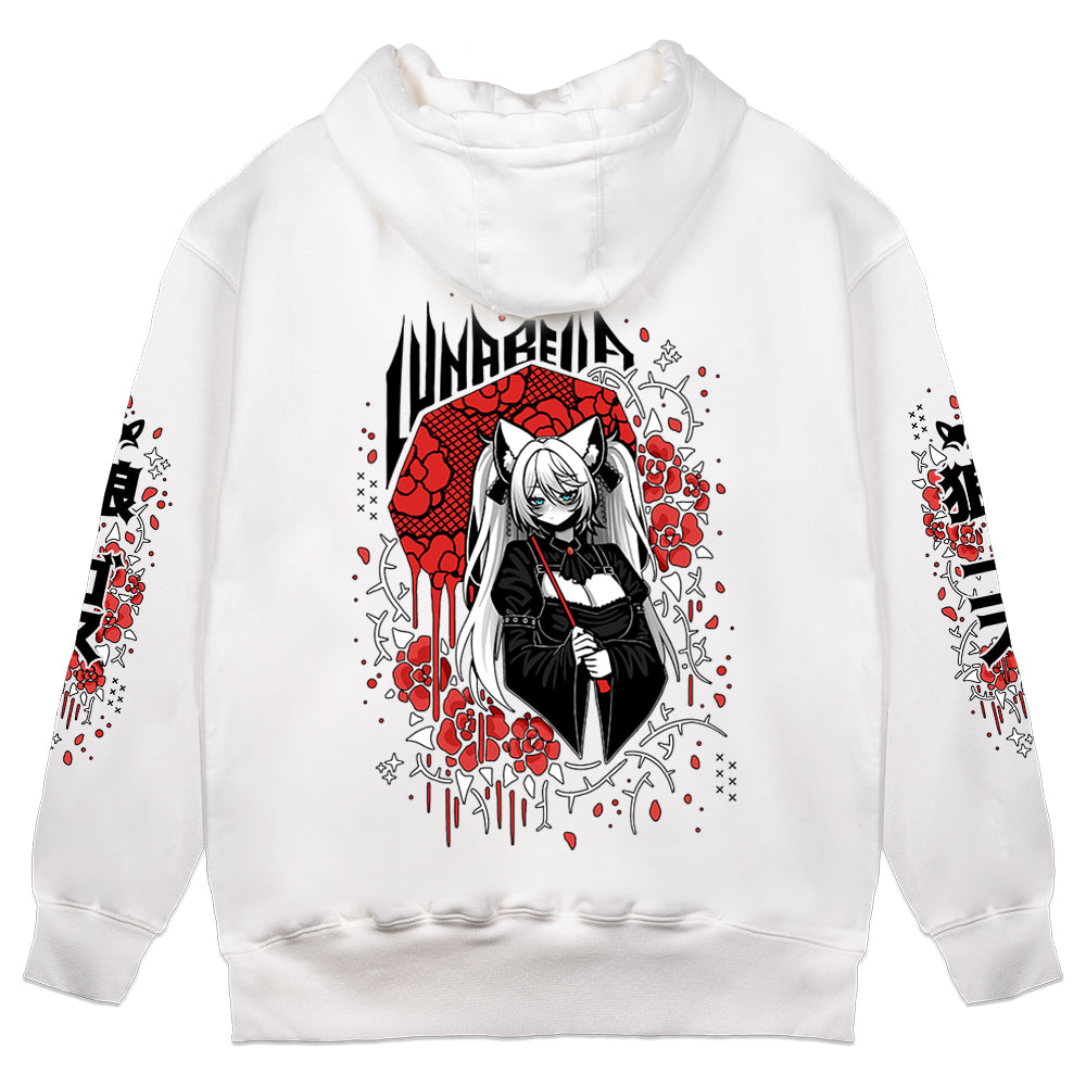 Luna Bella "Bleeding Roses" Hoodie - White