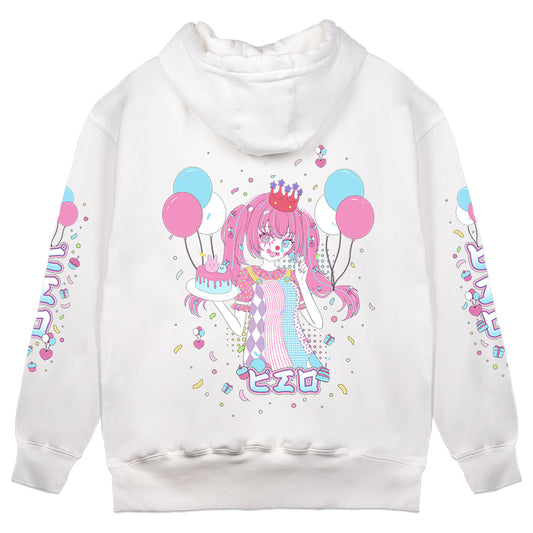 LolliePopVT "Cake, Clown, & Confetti" White Hoodie