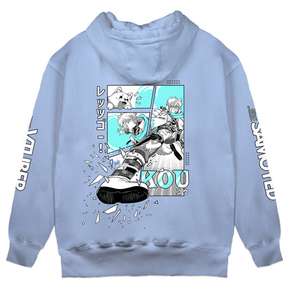 Koummand "Let's Go, Kou!" Blue Hoodie