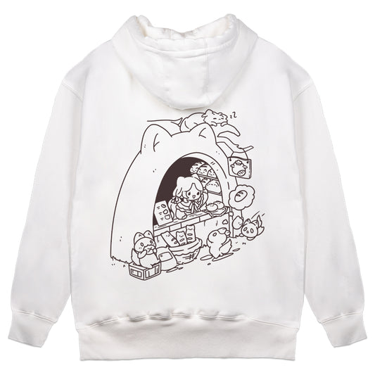 Suirie "Pop-up Bakery - Lines" White Hoodie