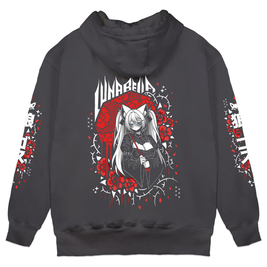 Luna Bella "Bleeding Roses" Hoodie - Charcoal