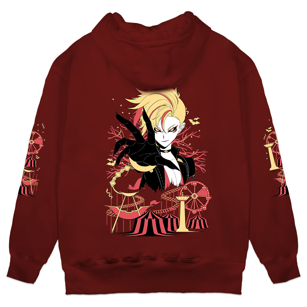 MarinGoRound Tent of Twisted Terror Hoodie in dark red