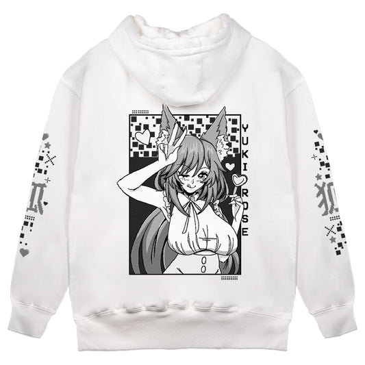 PrincessYukiRose Hearts Hoodie - White