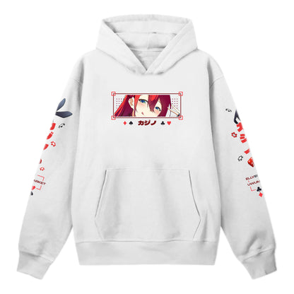 Elly Gambling Bunny Hoodie(White)