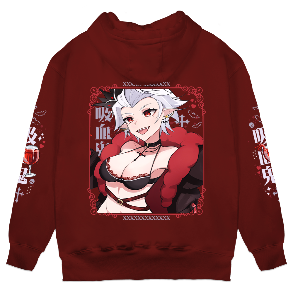 NosferyVT "Vampire" Hoodie - Dark Red