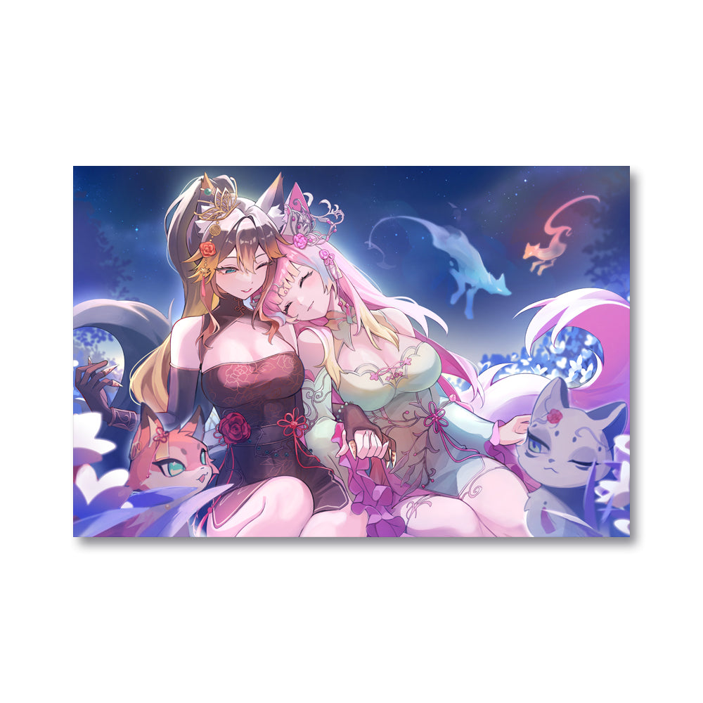 KitsuneNoTamashii Soft Moonlight Poster