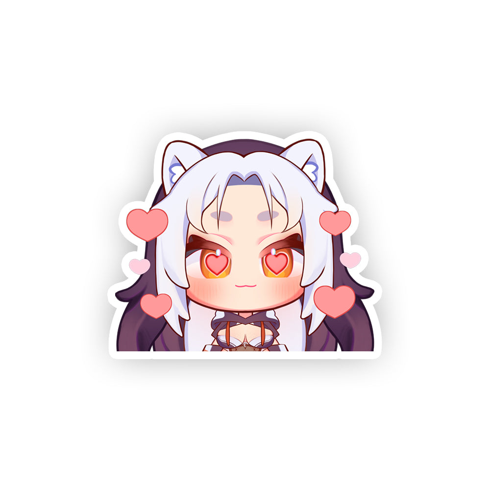 OrcaTsukii Heart Eyes Peeker Sticker