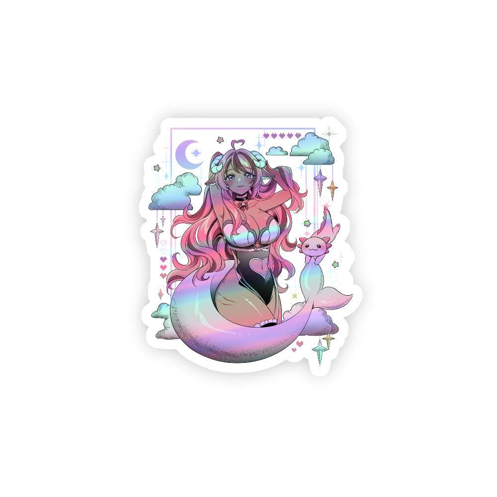 Peaches Holographic Sticker