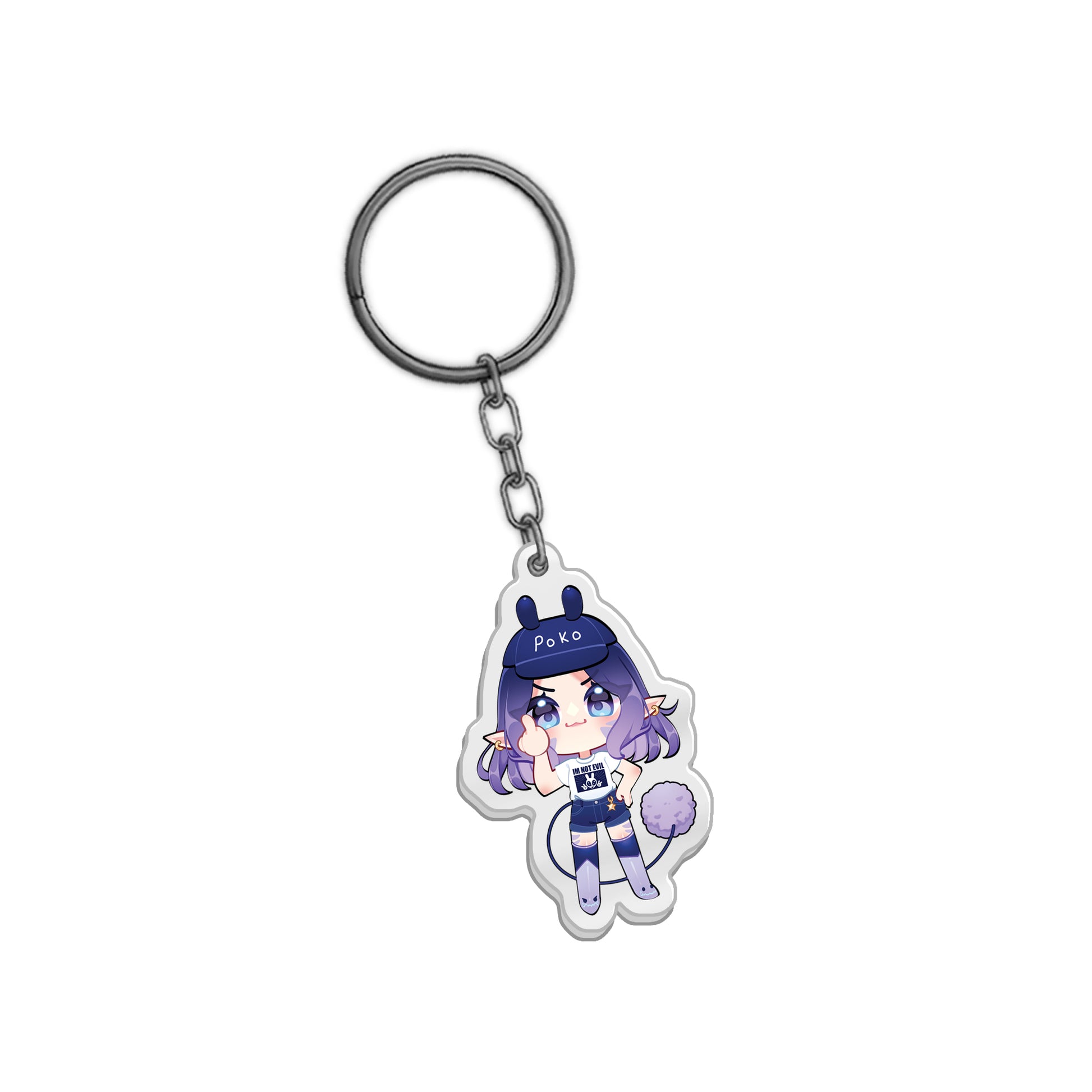 Poko Bun "Im Not Evil" Keychain