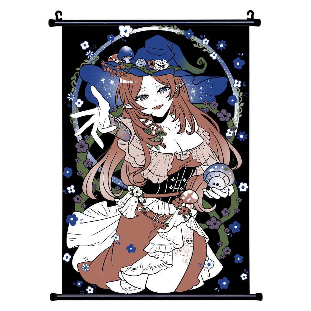 RedAutumnOwl "Mushroom Witch" Wall Scroll
