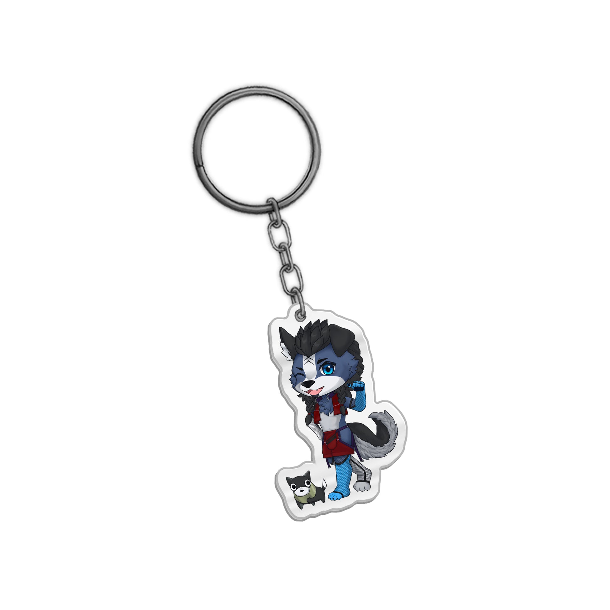 Snow Wave Wolf "Chibi Wolf" Keychain