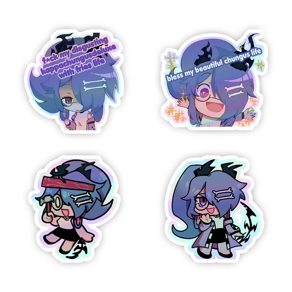 Fuuwaku Gloriously Chungus Holographic Sticker Pack (4 pcs)