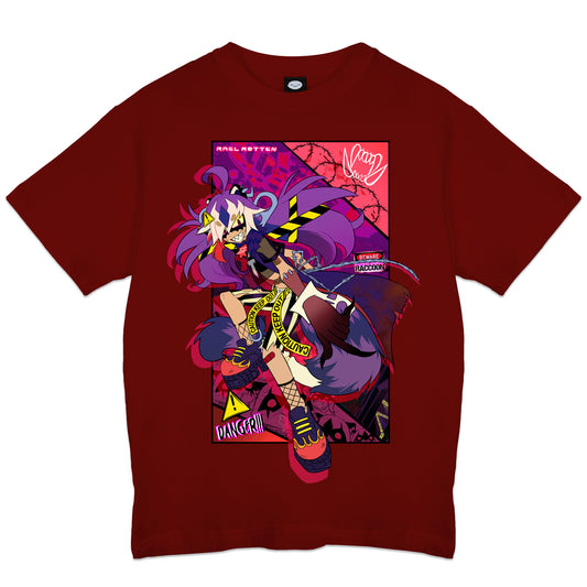 RaelRotten Undead Raccoon Dark Red T-Shirt