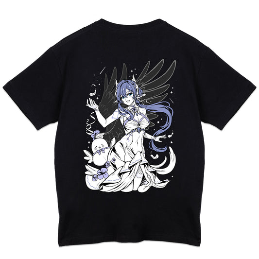 Esteria Hoshiko Feather Fall T-Shirt - Black