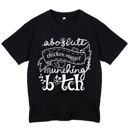 FroggyPhD "Chicken Nugget Muncher" Black T-Shirt