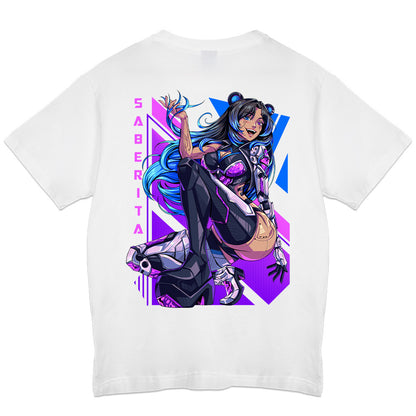 Saberita Cybernetic Panda T-Shirt White